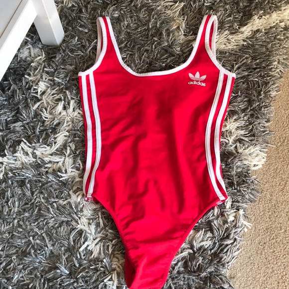 adidas Tops - Adidas Bodysuit size small Red & White